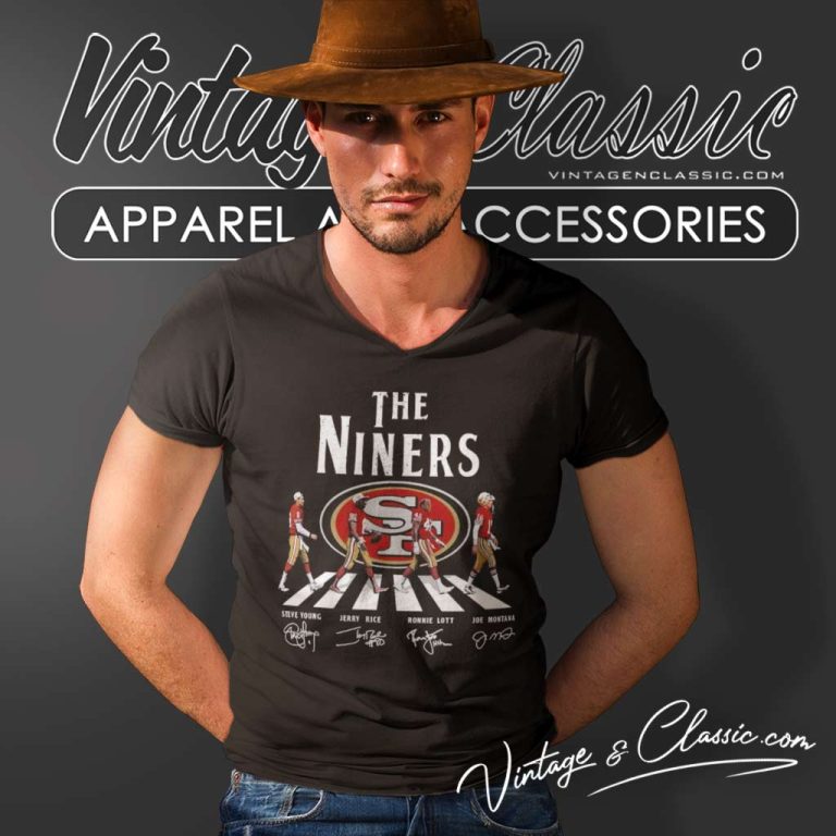 The Niners San Francisco 49ers Cross The Road Signatures 2023 V Neck TShirt The Niners San Francisco 49ers Cross The Road Signatures 2023 V Neck TShirt
