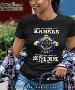 The Notre Dame Fighting Irish In My Dna 2023 Shirt I May Live In Kansas Women TShirt