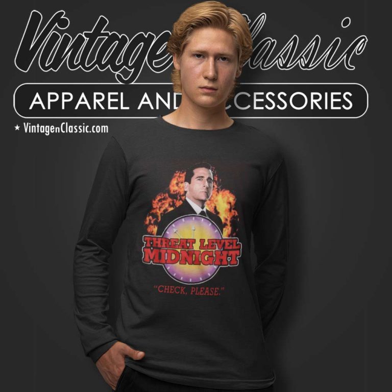The Office Threat Level Midnight Check Please Long Sleeve Tee The Office Threat Level Midnight Check Please Long Sleeve Tee
