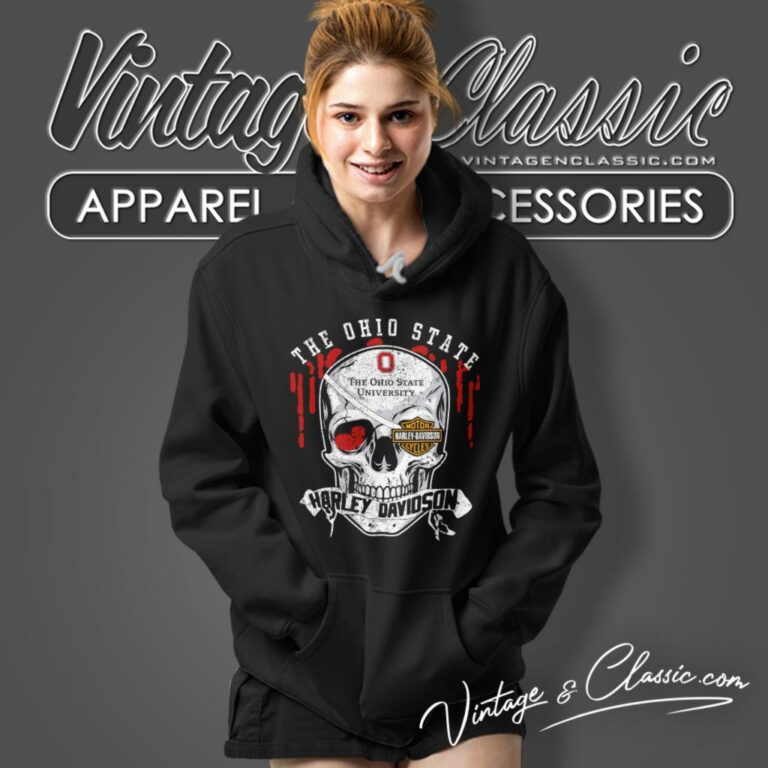 The Ohio State University Harley Davidson Skull Hoodie The Ohio State University Harley Davidson Skull Hoodie