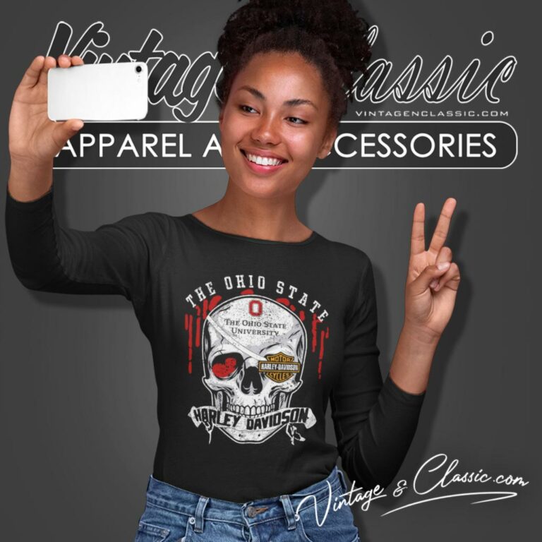The Ohio State University Harley Davidson Skull Long Sleeve Tee The Ohio State University Harley Davidson Skull Long Sleeve Tee