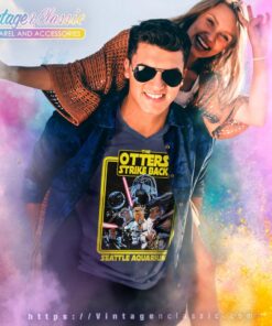 The Otters Strike Back Seattle Aquarium Star Wars Parody V Neck TShirt