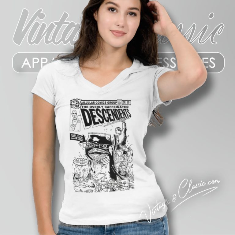 The Overly Caffeinated Descendents V Neck TShirt The Overly Caffeinated Descendents V Neck TShirt