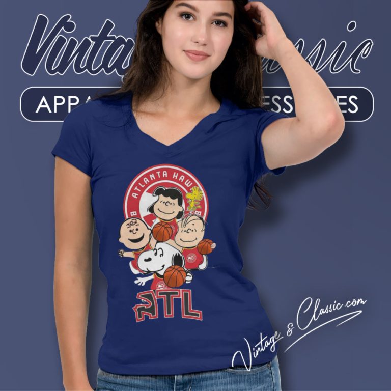 The Peanut Atlanta Hawks Basketball Club Atl V Neck TShirt The Peanut Atlanta Hawks Basketball Club Atl V Neck TShirt