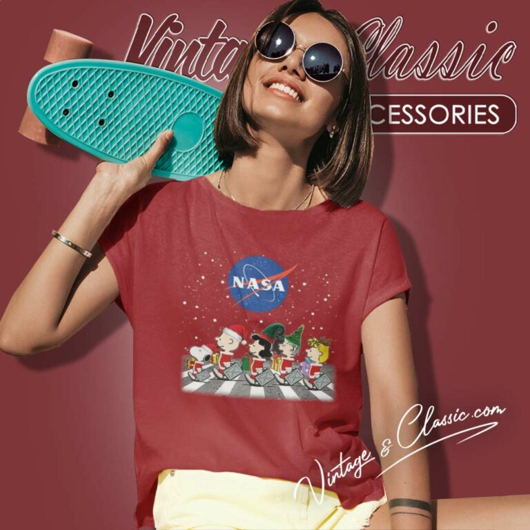 The Peanuts Abbey Road Nasa Christmas Women TShirt The Peanuts Abbey Road Nasa Christmas Women TShirt
