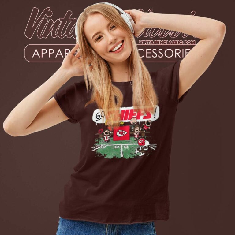 The Peanuts Cheering Go Snoopy Kansas City Chiefs Women TShirt The Peanuts Cheering Go Snoopy Kansas City Chiefs Women TShirt