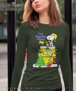 The Peanuts Movie Christmas Tree Fans Los Angeles Rams Long Sleeve Tee