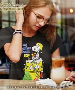 The Peanuts Movie Christmas Tree Fans Los Angeles Rams Women TShirt
