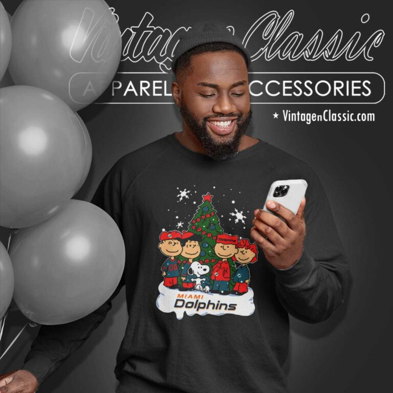 The Peanuts Movie Christmas Tree Fans Miami Dolphins Sweatshirt The Peanuts Movie Christmas Tree Fans Miami Dolphins Sweatshirt