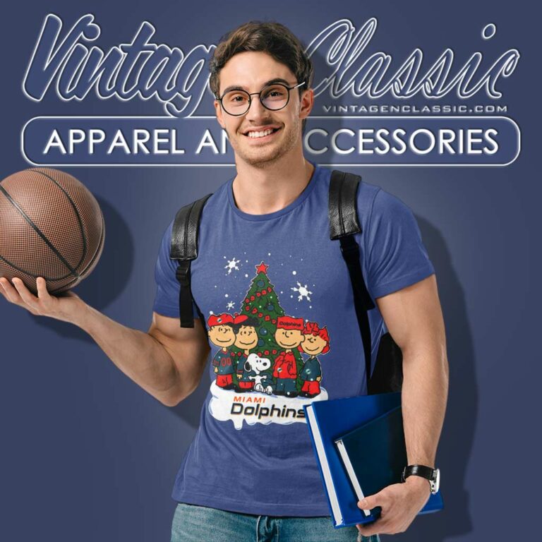 The Peanuts Movie Christmas Tree Fans Miami Dolphins T Shirt The Peanuts Movie Christmas Tree Fans Miami Dolphins T Shirt