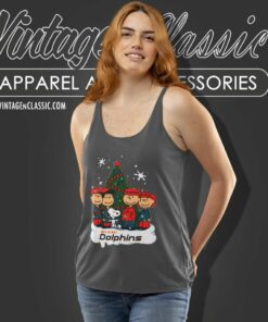 The Peanuts Movie Christmas Tree Fans Miami Dolphins Tank Top Racerback