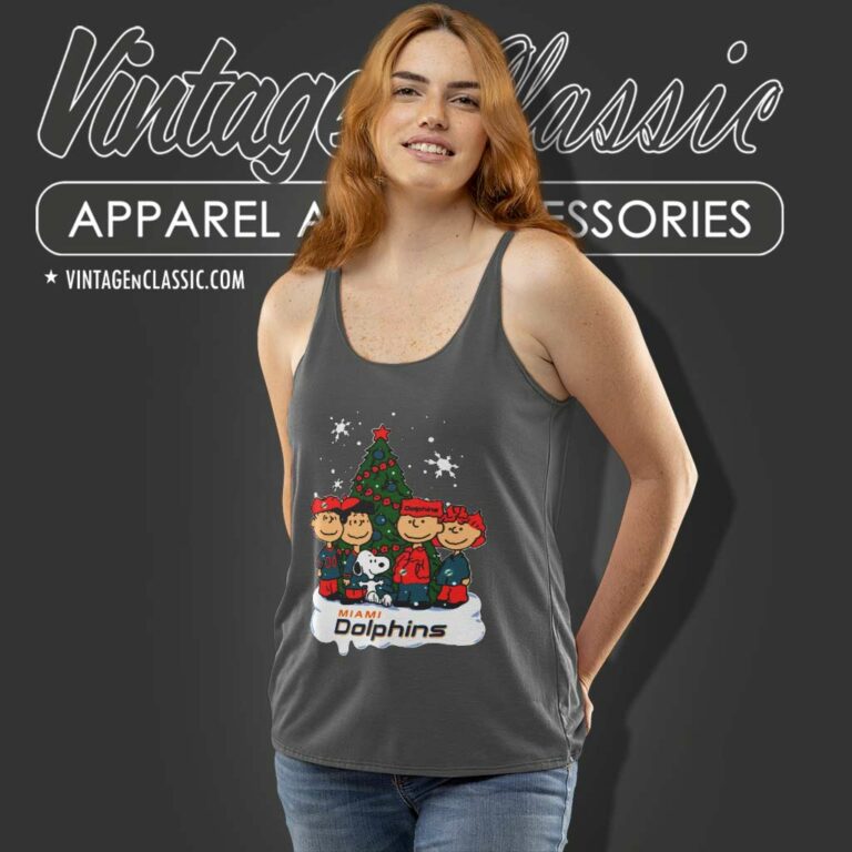 The Peanuts Movie Christmas Tree Fans Miami Dolphins Tank Top Racerback The Peanuts Movie Christmas Tree Fans Miami Dolphins Tank Top Racerback