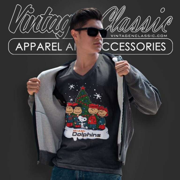 The Peanuts Movie Christmas Tree Fans Miami Dolphins V Neck TShirt The Peanuts Movie Christmas Tree Fans Miami Dolphins V Neck TShirt