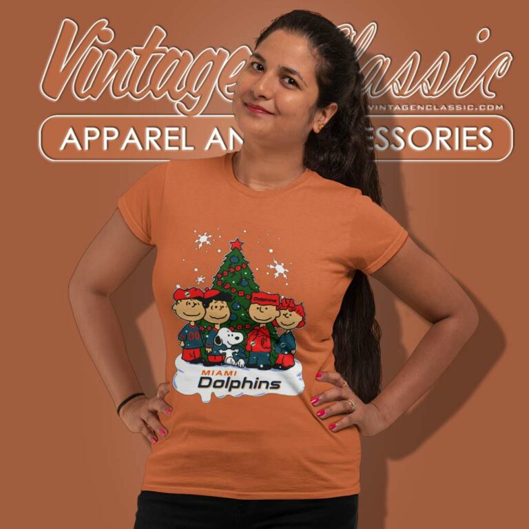 The Peanuts Movie Christmas Tree Fans Miami Dolphins Women TShirt The Peanuts Movie Christmas Tree Fans Miami Dolphins Women TShirt