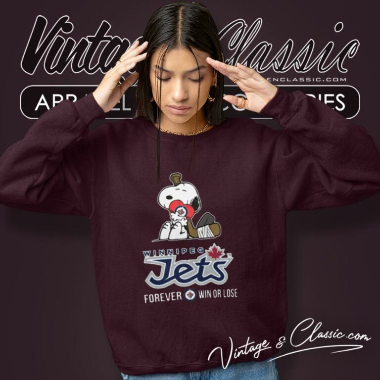 The Peanuts Movie Snoopy Forever Win Or Lose Hockey Winnipeg Jets Sweatshirt The Peanuts Movie Snoopy Forever Win Or Lose Hockey Winnipeg Jets Sweatshirt