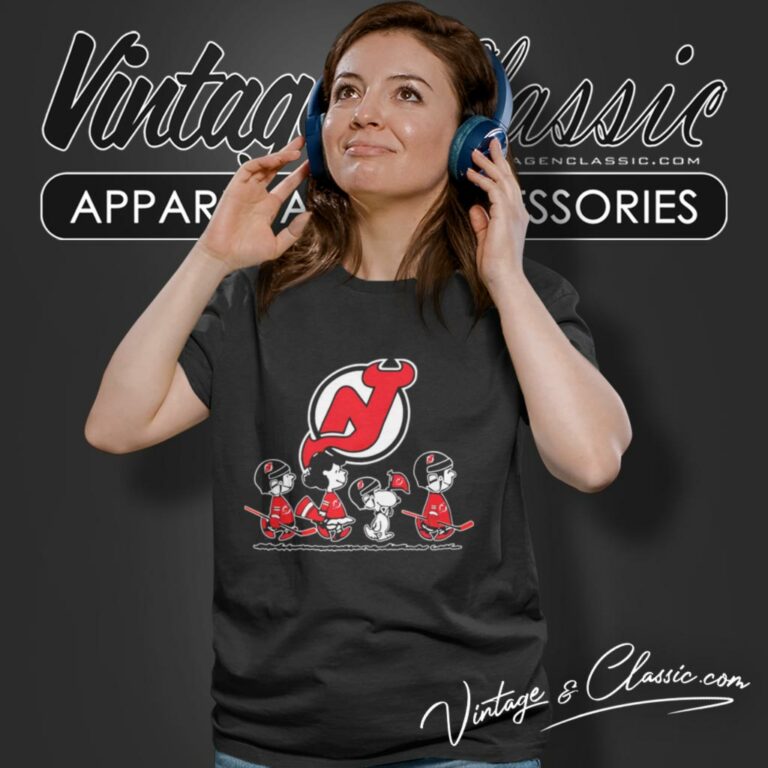 The Peanuts New Jersey Devils Hockey Logo Women T Shirt The Peanuts New Jersey Devils Hockey Logo Women T Shirt