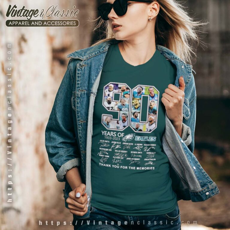 The Philadelphia Eagles 90 Years Anniversary Vneck The Philadelphia Eagles 90 Years Anniversary Vneck