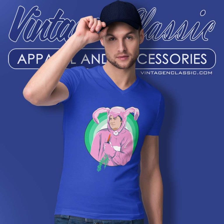 The Pink Bunny Suit Matthew Perry V Neck TShirt The Pink Bunny Suit Matthew Perry V Neck TShirt
