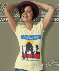 The Police 1983 Synchronicity Tour Shirt 5 The Police 1983 Synchronicity Tour V Neck TShirt