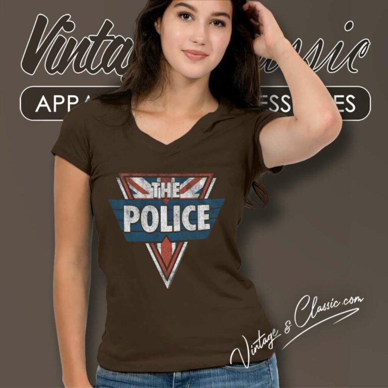 The Police Black Adult V Neck TShirt The Police Black Adult V Neck TShirt