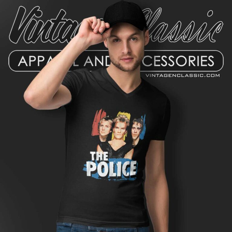 The Police Sting Greatest Album V Neck TShirt The Police Sting Greatest Album V Neck TShirt