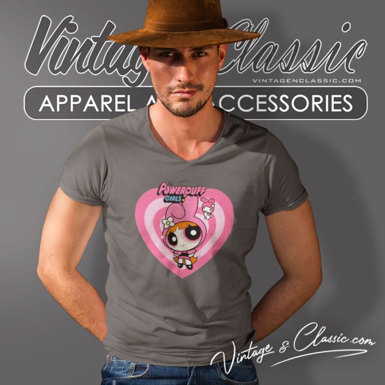 The Powerpuff Girls Shirt Blossom Heart V Neck TShirt The Powerpuff Girls Shirt Blossom Heart V Neck TShirt