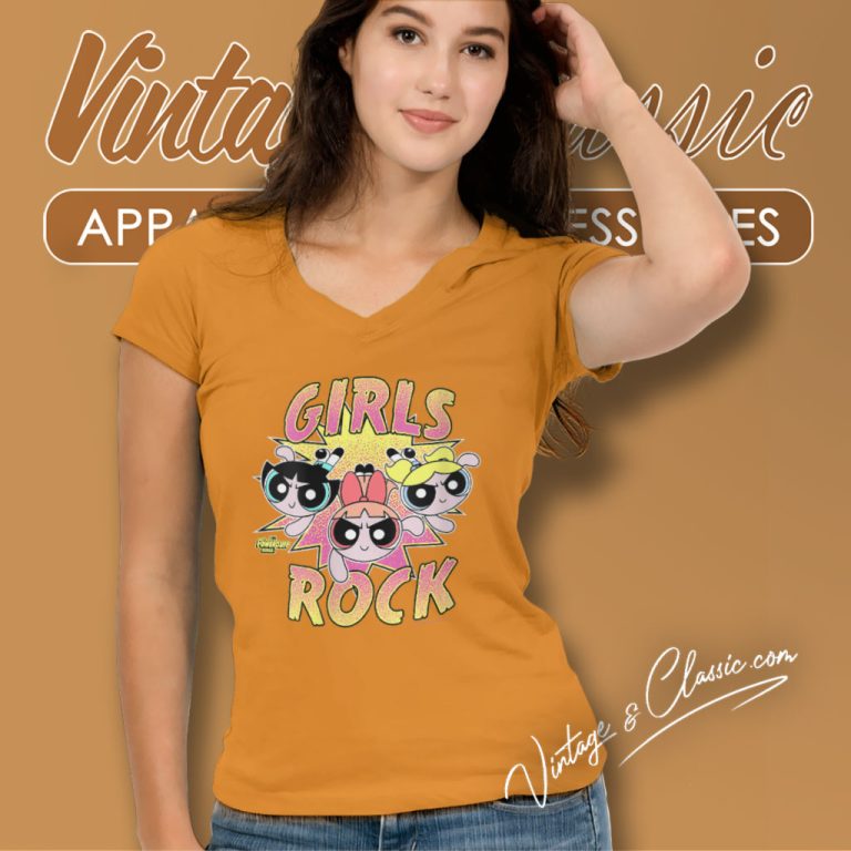 The Powerpuff Girls Shirt Girls Rock Pop V Neck TShirt The Powerpuff Girls Shirt Girls Rock Pop V Neck TShirt