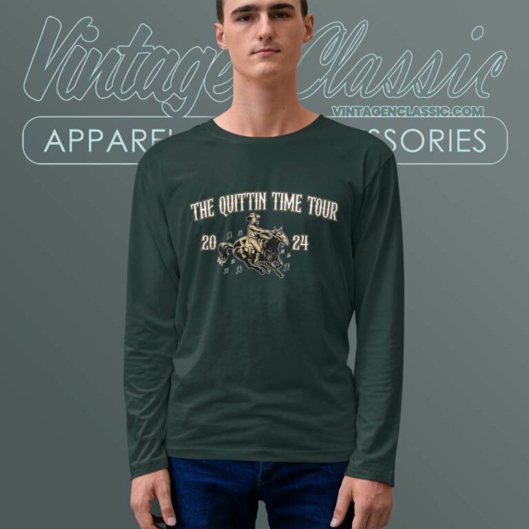The Quittin Time Tour 2024 Zach Bryan Country Music Long Sleeve Tee The Quittin Time Tour 2024 Zach Bryan Country Music Long Sleeve Tee