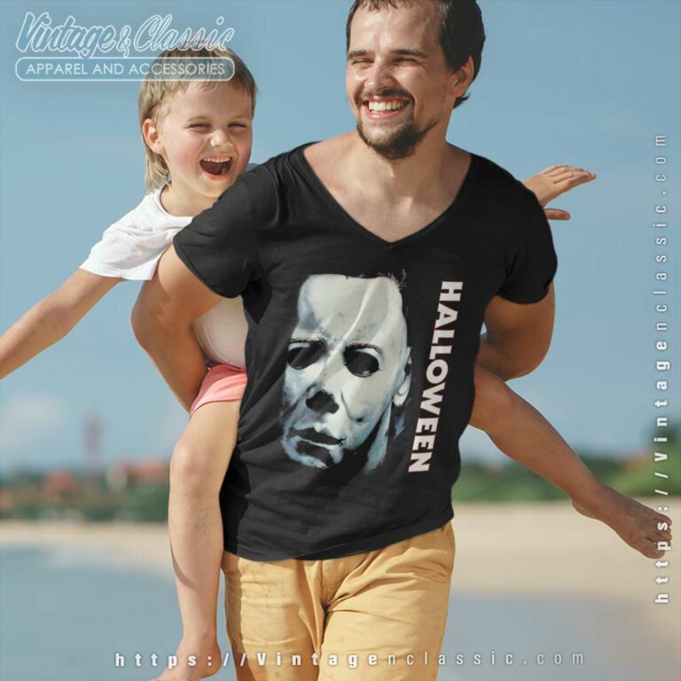 The Return Of Michael Myers Poster V Neck TShirt The Return Of Michael Myers Poster V Neck TShirt