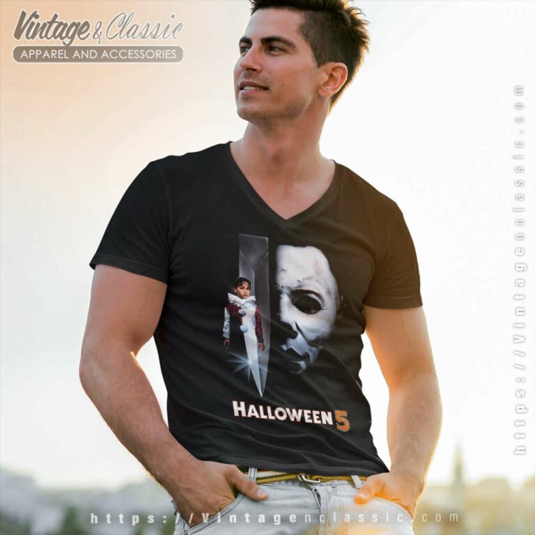 The Revenge Of Michael Myers Halloween V Neck TShirt 1 The Revenge Of Michael Myers Halloween V Neck TShirt 1