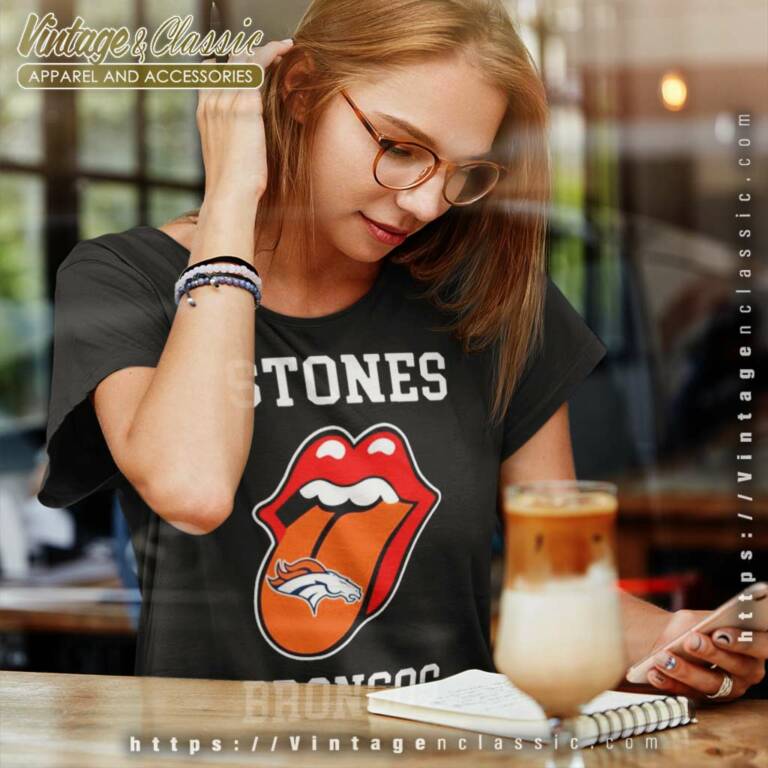 The Rolling Stone Denver Broncos Lips Women TShirt The Rolling Stone Denver Broncos Lips Women TShirt