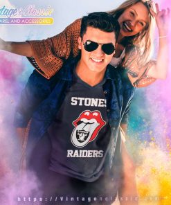 The Rolling Stone Las Vegas Raiders Lips V Neck TShirt