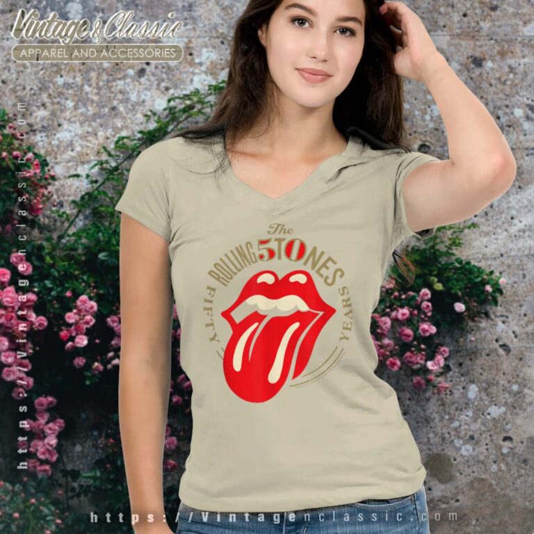 The Rolling Stones 50 Years Tongue Vneck The Rolling Stones 50 Years Tongue Vneck