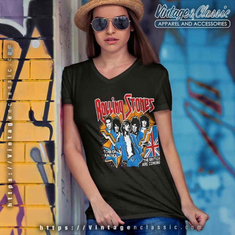 The Rolling Stones American Tour V Neck TShirt The Rolling Stones American Tour V Neck TShirt