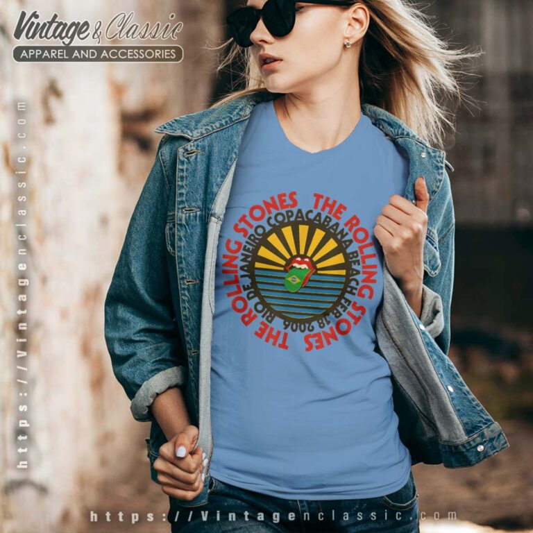 The Rolling Stones Copacabana Beach Vneck The Rolling Stones Copacabana Beach Vneck