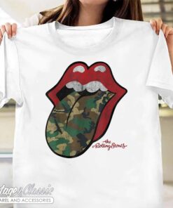 The Rolling Stones Distressed Camo Tongue Shirt