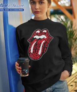 The Rolling Stones Distressed Leopard Tongue Sweatshirt