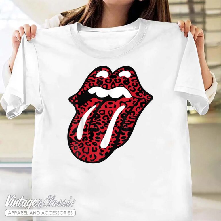 The Rolling Stones Distressed Leopard Tongue Tshirt The Rolling Stones Distressed Leopard Tongue Tshirt
