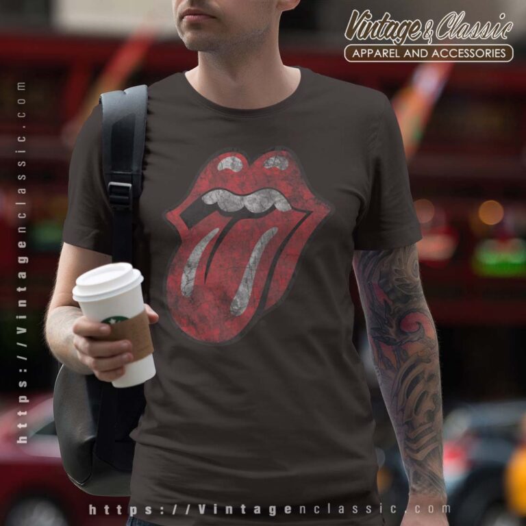 The Rolling Stones Distressed Tongue Premium Shirt The Rolling Stones Distressed Tongue Premium Shirt