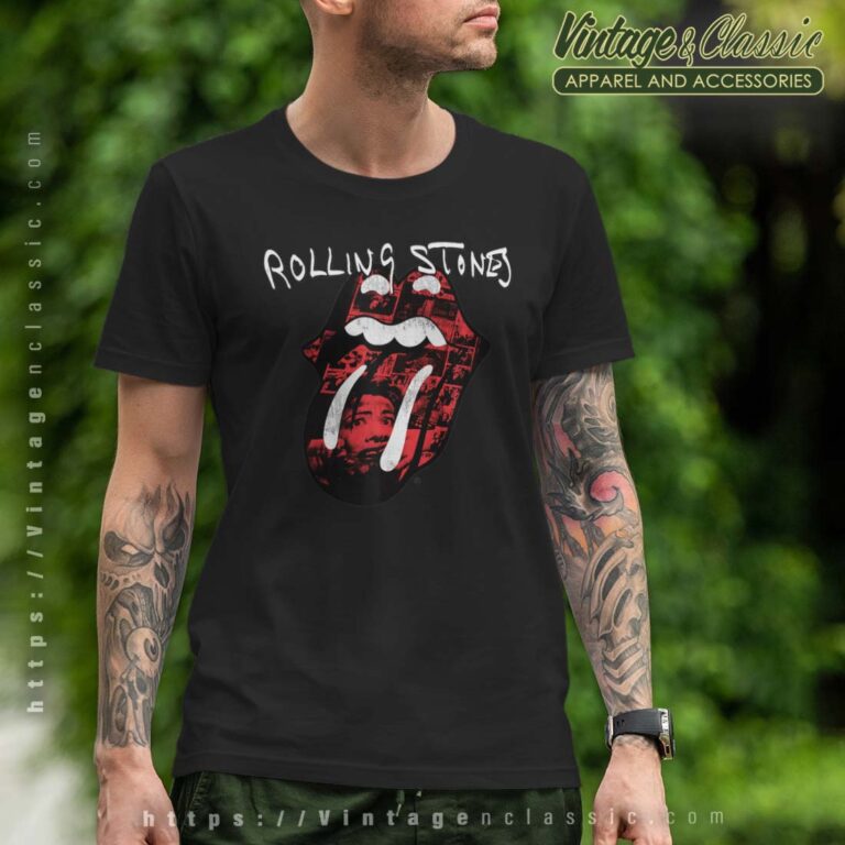 The Rolling Stones Exile Collage Tongue Shirt The Rolling Stones Exile Collage Tongue Shirt