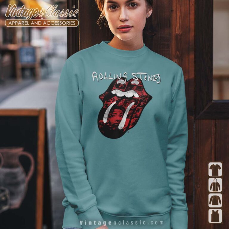 The Rolling Stones Exile Collage Tongue Sweatshirt The Rolling Stones Exile Collage Tongue Sweatshirt