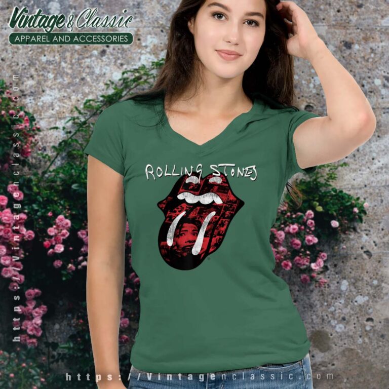 The Rolling Stones Exile Collage Tongue Vneck The Rolling Stones Exile Collage Tongue Vneck