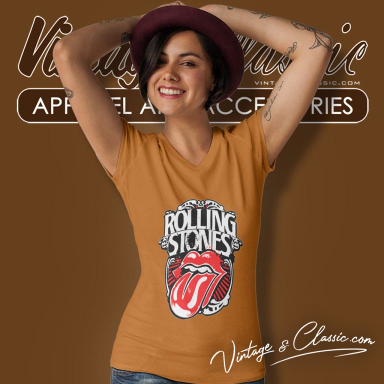 The Rolling Stones Icon Graphic V Neck TShirt The Rolling Stones Icon Graphic V Neck TShirt