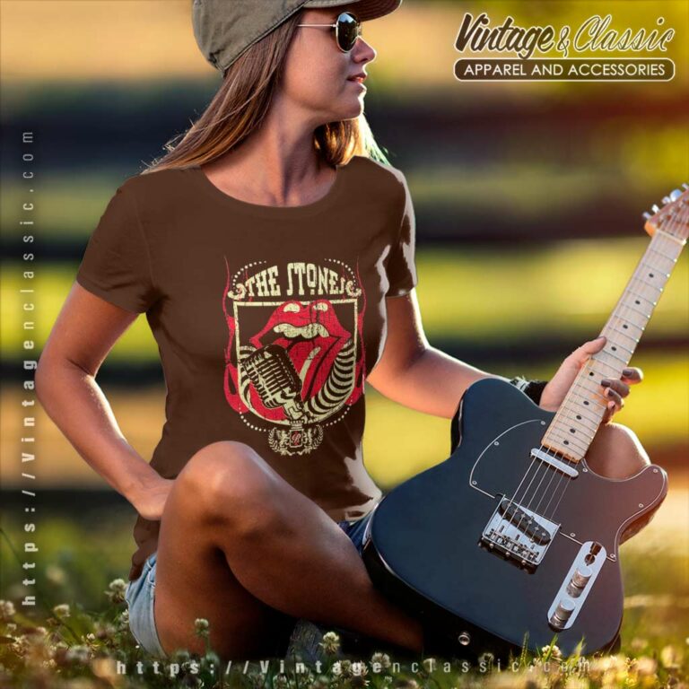 The Rolling Stones Licks Mic Women TShirt The Rolling Stones Licks Mic Women TShirt