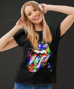The Rolling Stones Logo Grunge Women TShirt