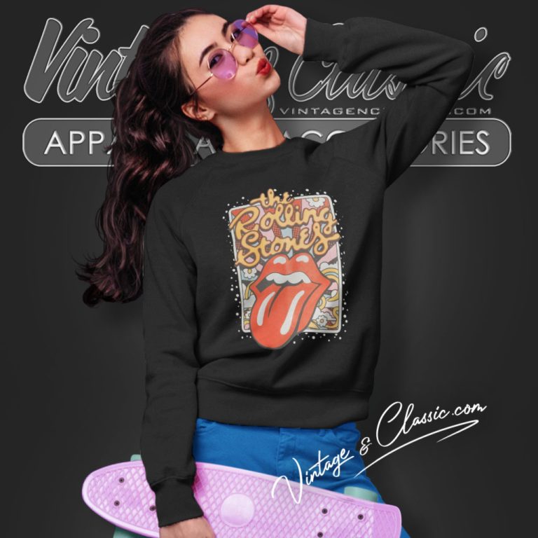 The Rolling Stones Rainbow Background Shirt Sweatshirt The Rolling Stones Rainbow Background Shirt Sweatshirt