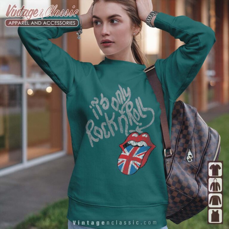 The Rolling Stones Rock N Roll UK Tongue Sweatshirt The Rolling Stones Rock N Roll UK Tongue Sweatshirt