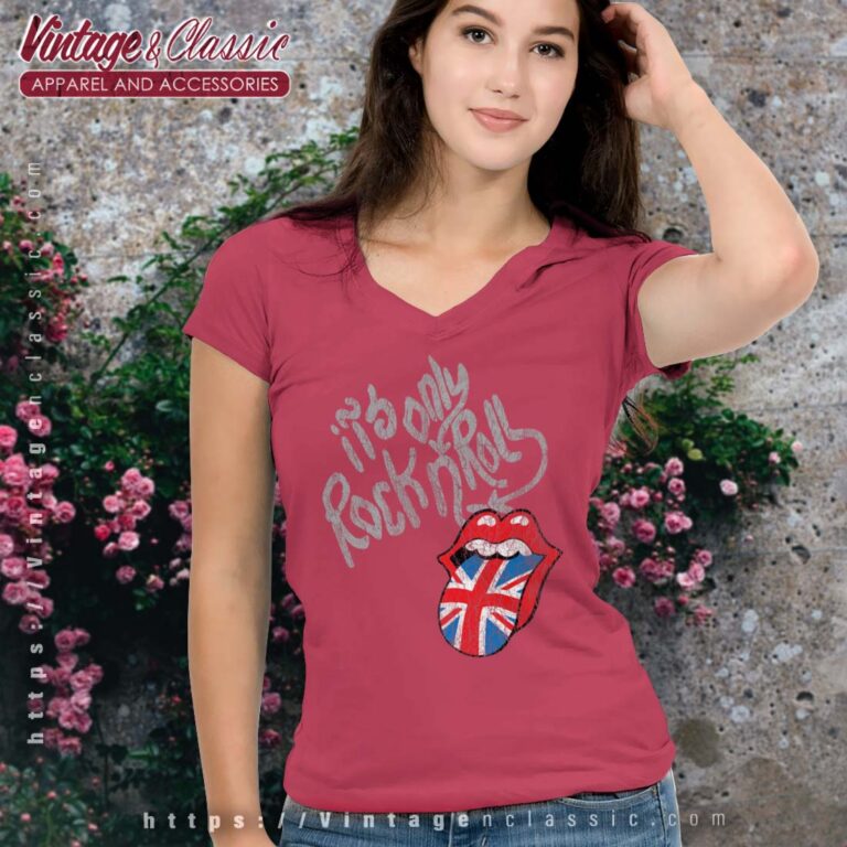 The Rolling Stones Rock N Roll UK Tongue Vneck The Rolling Stones Rock N Roll UK Tongue Vneck