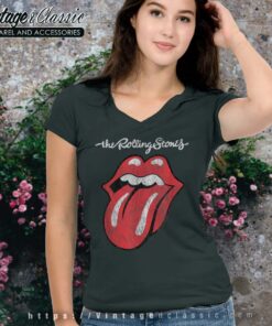The Rolling Stones Script Tongue Vneck
