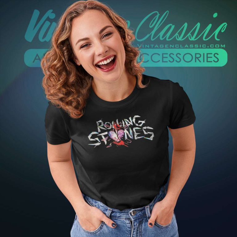 The Rolling Stones Shirt Hackney Diamonds Glass Logo Women TShirt The Rolling Stones Shirt Hackney Diamonds Glass Logo Women TShirt